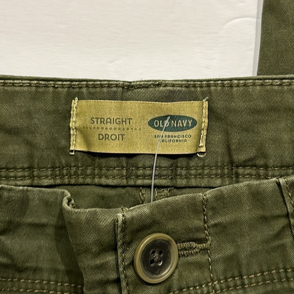 Old Navy Olive Green straight leg Chino pants size 10 short - Picture 3 of 9